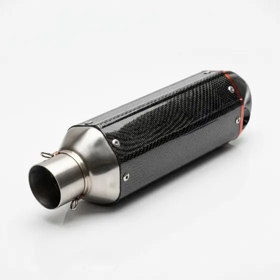 Pot Echappement Moto Style Carbone Hexagonal (7/8)