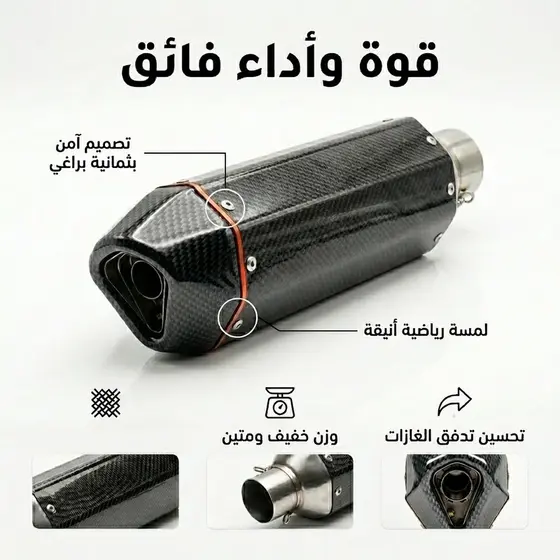 Pot Echappement Moto Style Carbone Hexagonal (5/8)