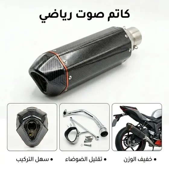 Pot Echappement Moto Style Carbone Hexagonal (1/8)