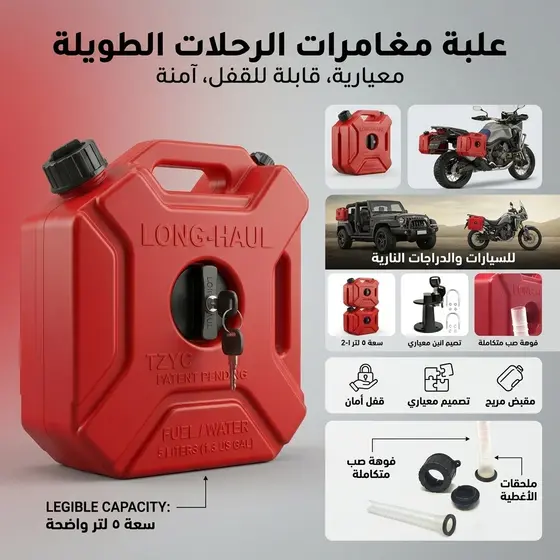 Bidon Carburant 5L Pack x2 Sécurisé  – LONG-HAUL (1/5)